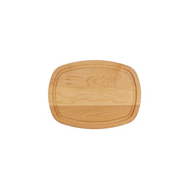 Oval Maple cutting board with juice groove 12x9x3/4