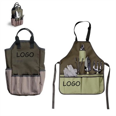 Oxford Cloth Gardening Aprons Work Tool Bag Set