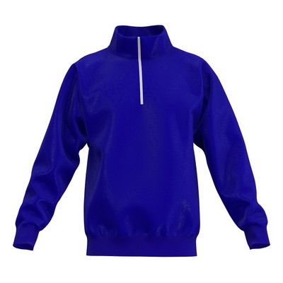 Cadet collar sweatshirt with 1/4 zipper