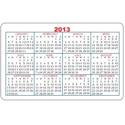 4 Color Process Loyalty Cards w/Calendar