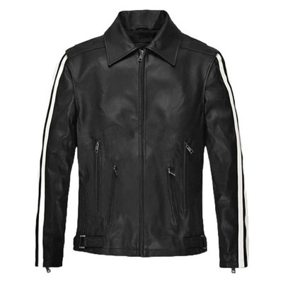 Monarch Stripe Leather Jacket