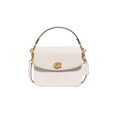 COACH Polished Pebble Leather Cassie Crossbody 19 - Chalk/Brass