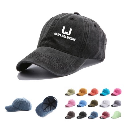 Washed Plain Baseball Cap