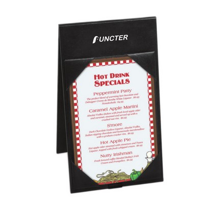 4.5" × 8" Table Tents, PU Leather Double-Sided Menu Holders