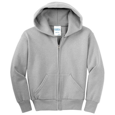 Port & Company® Youth Core Fleece Full-Zip Hooded Sweatshirt