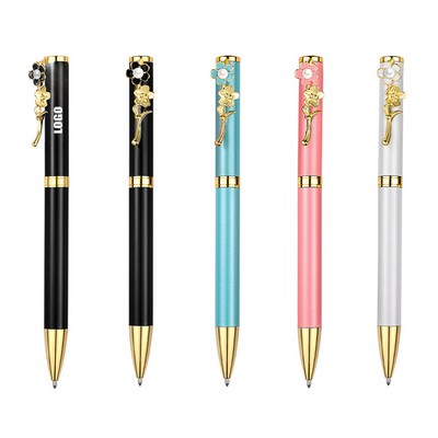 Flower Clip Writing Pen