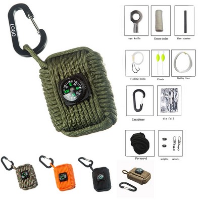 Durable Paracord Grenade Emergency Survival Kit W/ 10 Tools