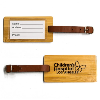 Rectangle Bamboo Luggage Tag