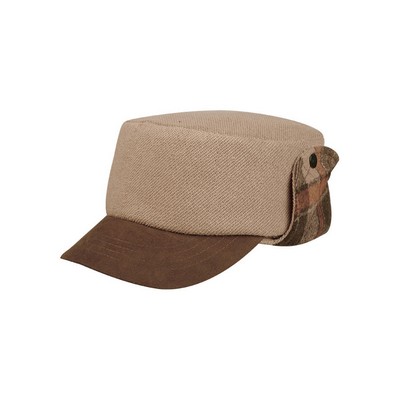 Knitted Army Cap W/Warmer Flap