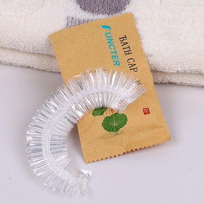 Plum Blossom Kraft Paper Bag Disposable Shower PVC Cap