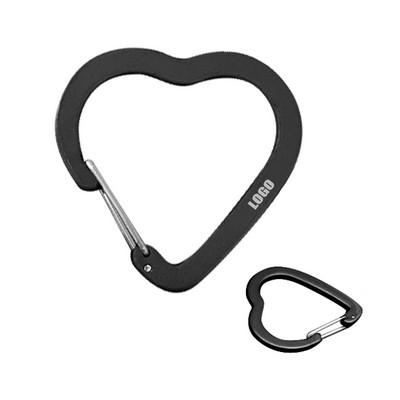 Charming Heart-Shaped Flat Aluminum Carabiners