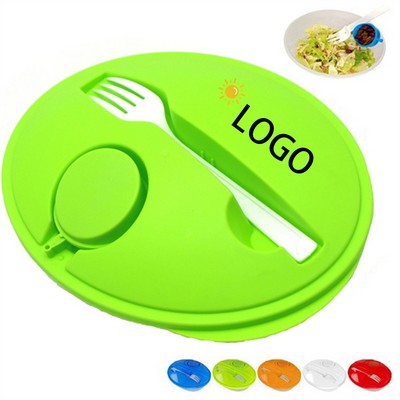 Salad Oval Bowl Container W/ Fork