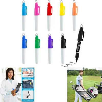 Permanent Markers with Golf Keychain Clip