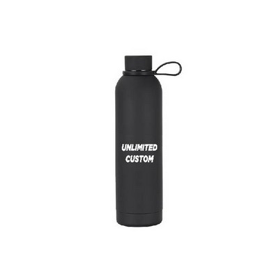 Stainless Steel Water Bottle with silicone carry handle 25oz