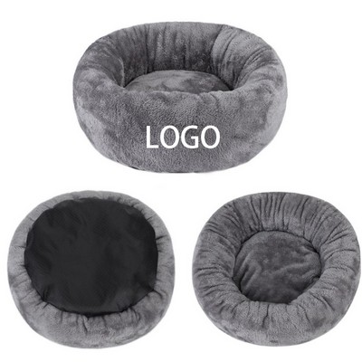 Cozy Arctic Plush Pet Round Bed