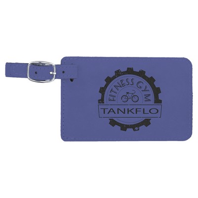 4.25" x 2.75" Purple Leatherette Luggage Tag