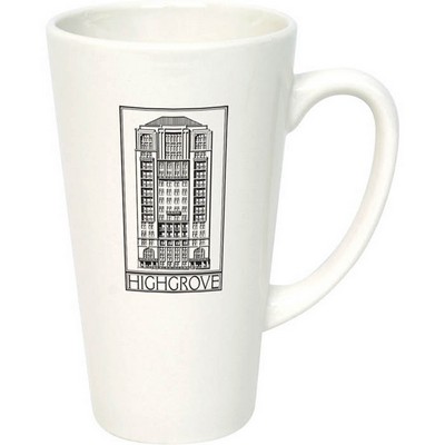 16 Oz. White Ceramic Café Mug