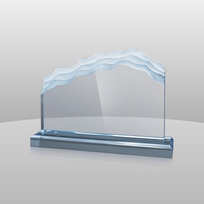 Horizontal Mount Blue Wave Length Award (6 1/4"x9"x2")