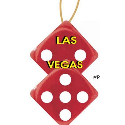 Las Vegas Dice Promotional Ornament w/ Black Back (6 Square Inch)