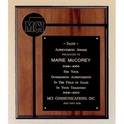 Airflyte Collection American Walnut Plaque w/ 2 1/2" Brass Disc (10"x12")