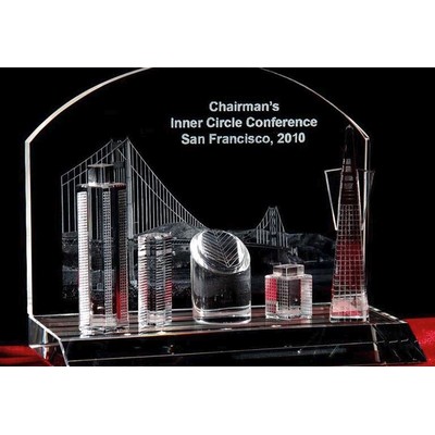 Crystal San Francisco Cityscape Sculpture (5 1/4")