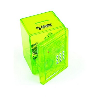 4 1/2"x 3 1/4"x 4 3/4" Green Electronic Safe Bank