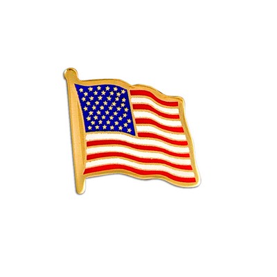 Etched American Flag Lapel Pin