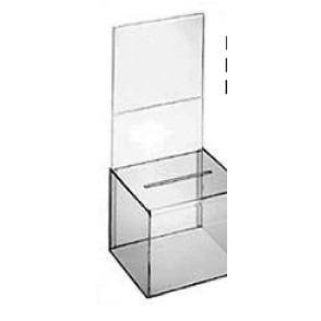 Acrylic Ballot/Collection Box w/Sign Holder (5"x4"x5")