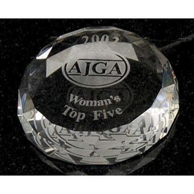 3 1/8" Crystal Diamond Cut Paperweight