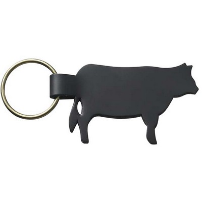 Top Grain Leather Cow Shaped Animal Collection Key Chain