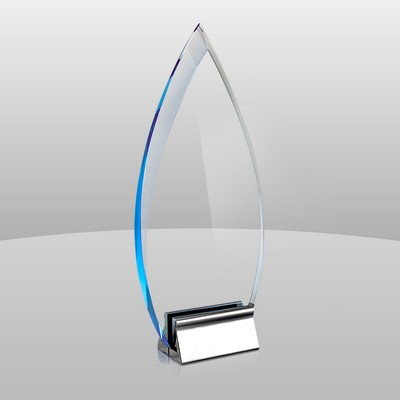 Blue & Chrome Metal Base Award (8 1/2"x4"x2")