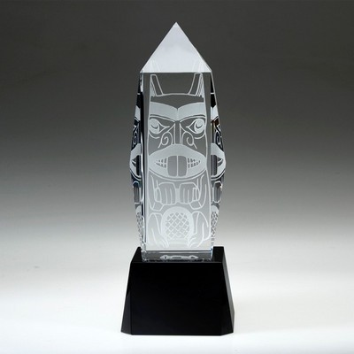 8" Liberty Obelisk Crystal Award w/Base