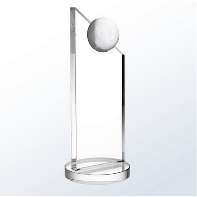 Crystal Apex Globe Award, Large (3-3/8"x10"H)