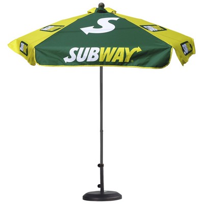 7.5' Market Umbrella w/6 Panel Full Color & Aluminum Frame