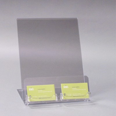 Countertop Acrylic Sign Holder w/2 Business Card Holder, 8.5x11