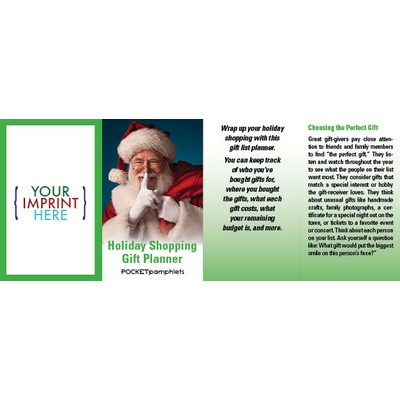 Holiday Shopping Gift Planner w/Santa Pocket Pamphlet