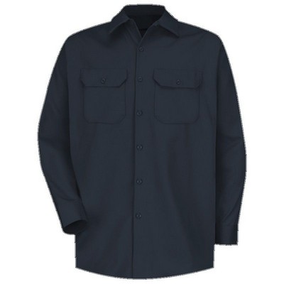 Red Kap™ Men's Long Sleeve Deluxe Heavyweight Cotton Shirt - Dark Navy Blue