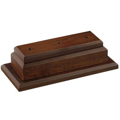 Solid Walnut Finish Wood 2-Poster Trophy Platform Base (4½" x 9½")