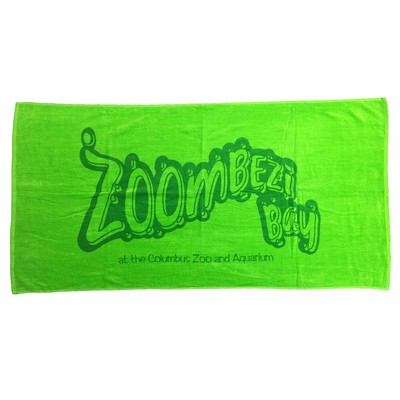 Lime Green Terry Velour Beach Towel (32"x64")