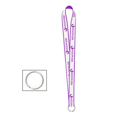 1/2" Polyester Lanyard W/ Metal Split Ring