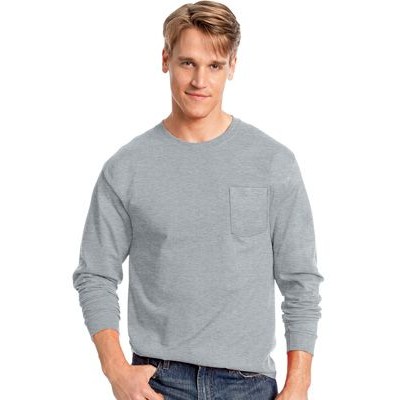 Hanes® Authentic-T® Adult Long Sleeve T-Shirt w/Chest Pocket