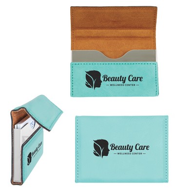 Leatherette Hard Case Business Card Holder