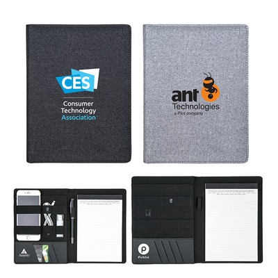 Linen Tech Organizer Portfolio Notebook