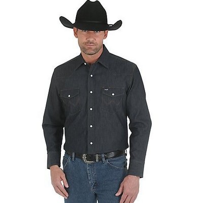 Wrangler® Men's Denim Black Cowboy Cut® Premium Performance Advanced Comfort Work Shirt