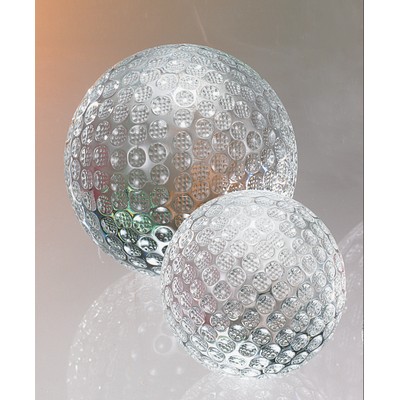 Golf Ball Sport Crystal Award (3 1/8" Diameter)