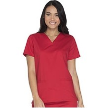 Cherokee® Core Stretch Twill V-Neck Top w/Neckline Bungee Loop