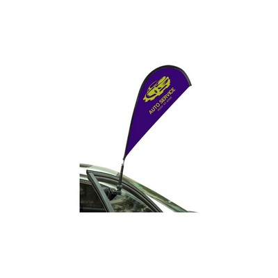 33" Stationary Teardrop Car Window Flag - 2 Side Imprint