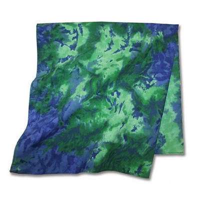 Blue/ Green Tie Dye Bandanna 22"x22" (Printed)