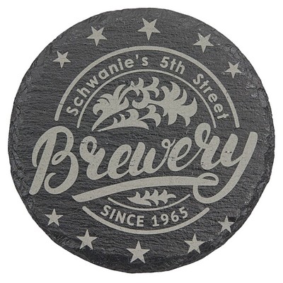 4" Round Slate Coaster