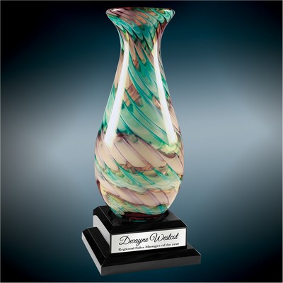 Swirl Art Glass Vase